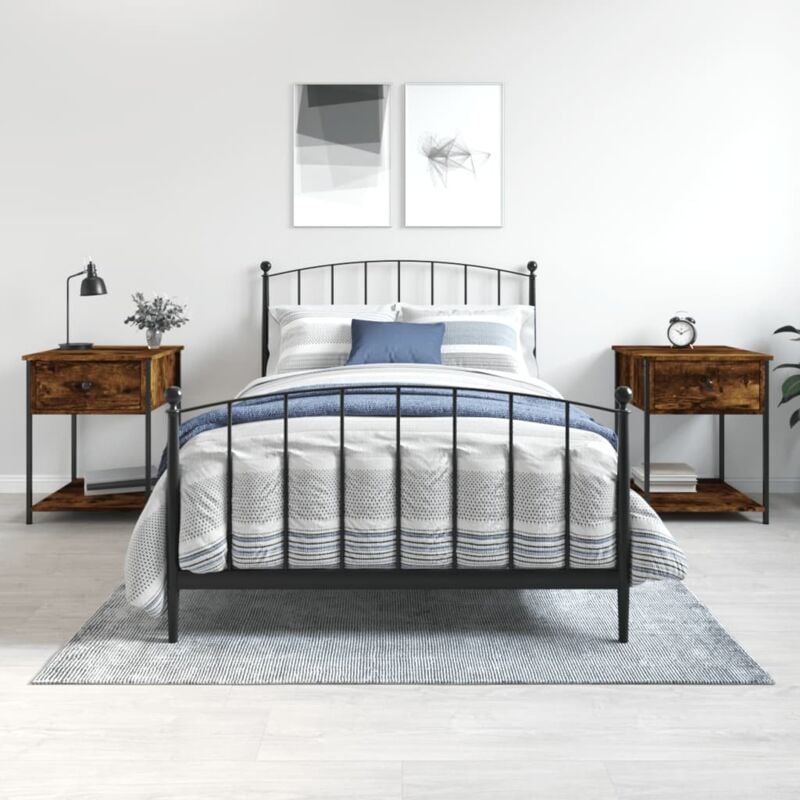 foto del prodotto vidaxl comodini 2 pz rovere fumo 44x45x58 cm in legno multistrato