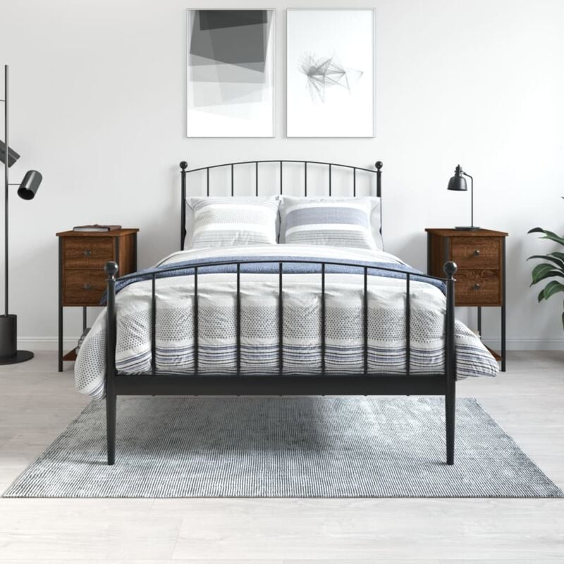foto del prodotto vidaxl comodini 2 pz rovere marrone 32x42x70 cm in legno multistrato