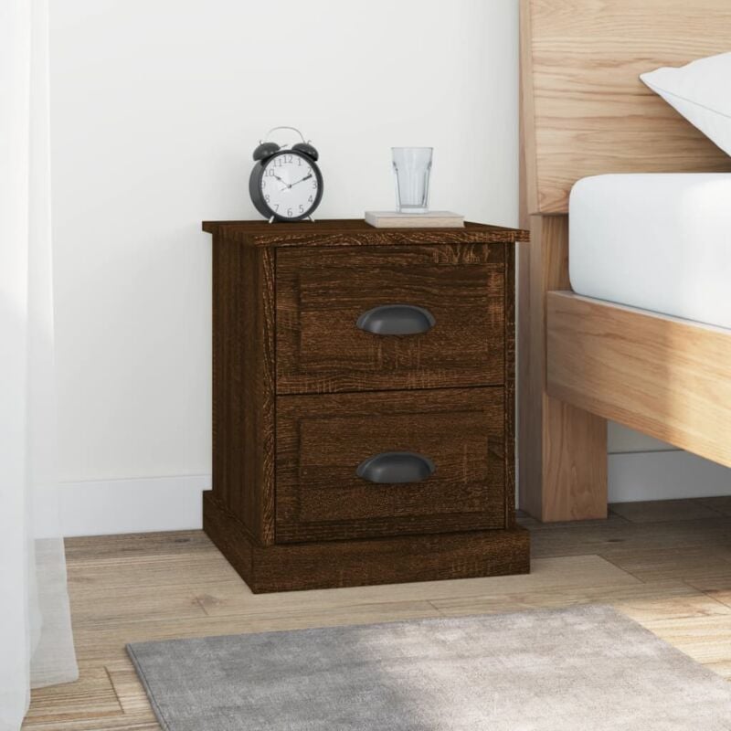foto del prodotto vidaxl comodini 2 pz rovere marrone 39x39x47,5 cm in legno multistrato