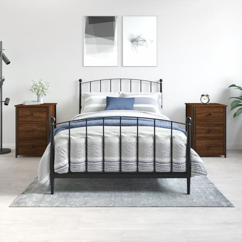 foto del prodotto vidaxl comodini 2 pz rovere marrone 40x36x60 cm in legno multistrato