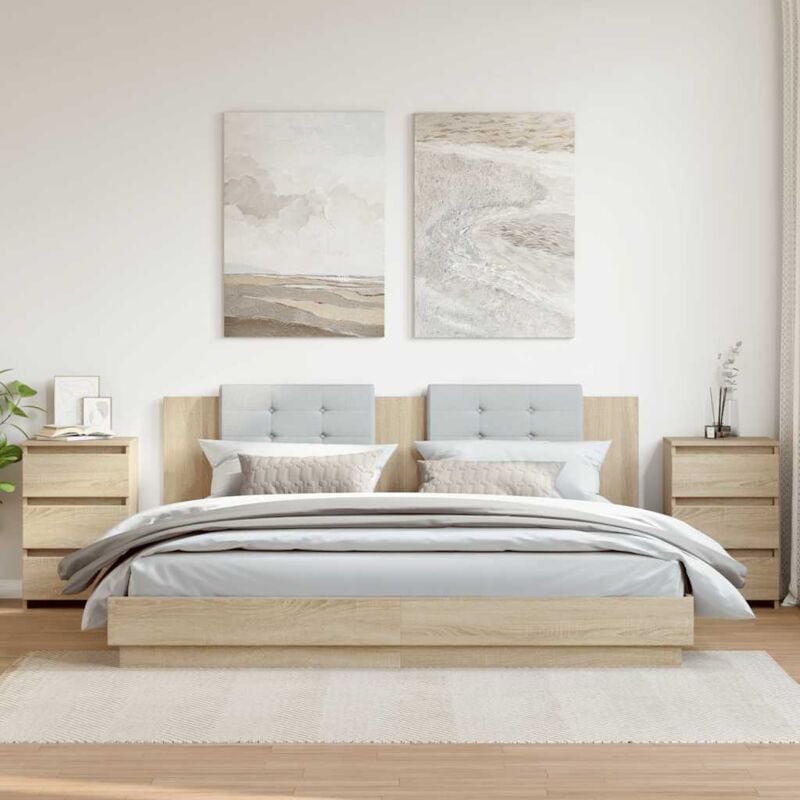 foto del prodotto vidaxl comodini 2 pz rovere sonoma 40x35x62,5 cm in legno multistrato