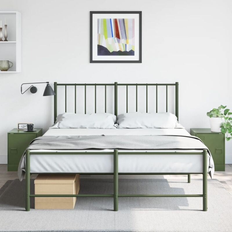 foto del prodotto vidaxl comodini 2 pz verde oliva 34,5x39x44 cm in acciaio