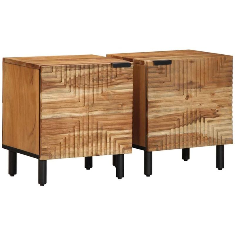 foto del prodotto vidaxl comodini 2pz 40x33x46 cm in legno massello di acacia