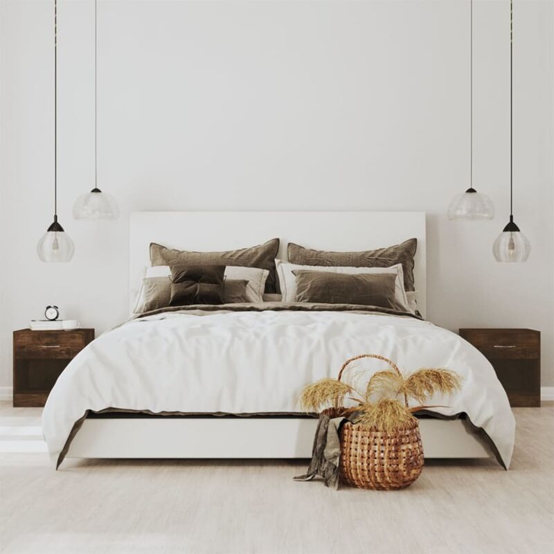 foto del prodotto vidaxl comodini 2pz con cassetto rovere fumo