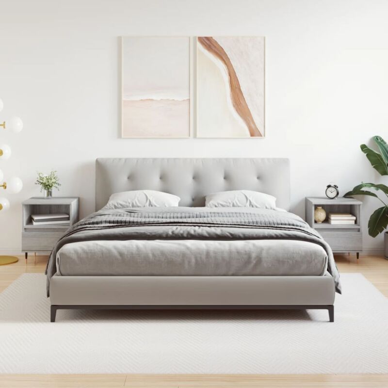 foto del prodotto vidaxl comodini 2pz grigio sonoma 40x35x50 cm in legno multistrato