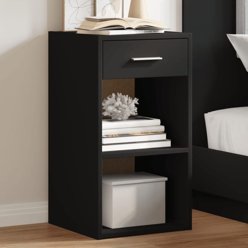foto del prodotto vidaxl comodini 2pz neri 35x34x65 cm in legno multistrato