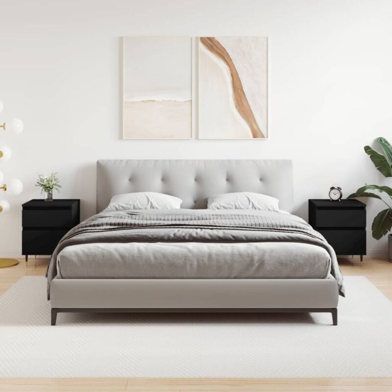 foto del prodotto vidaxl comodini 2pz neri 40x35x50 cm in legno multistrato