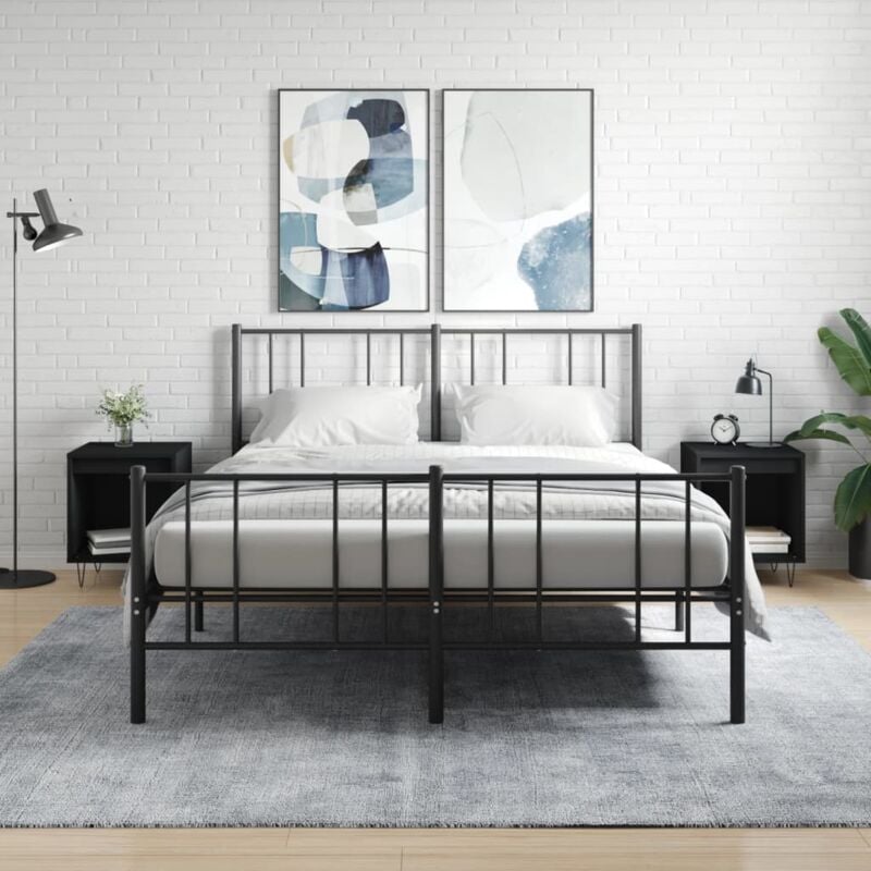 foto del prodotto vidaxl comodini 2pz neri 40x35x50 cm in legno multistrato