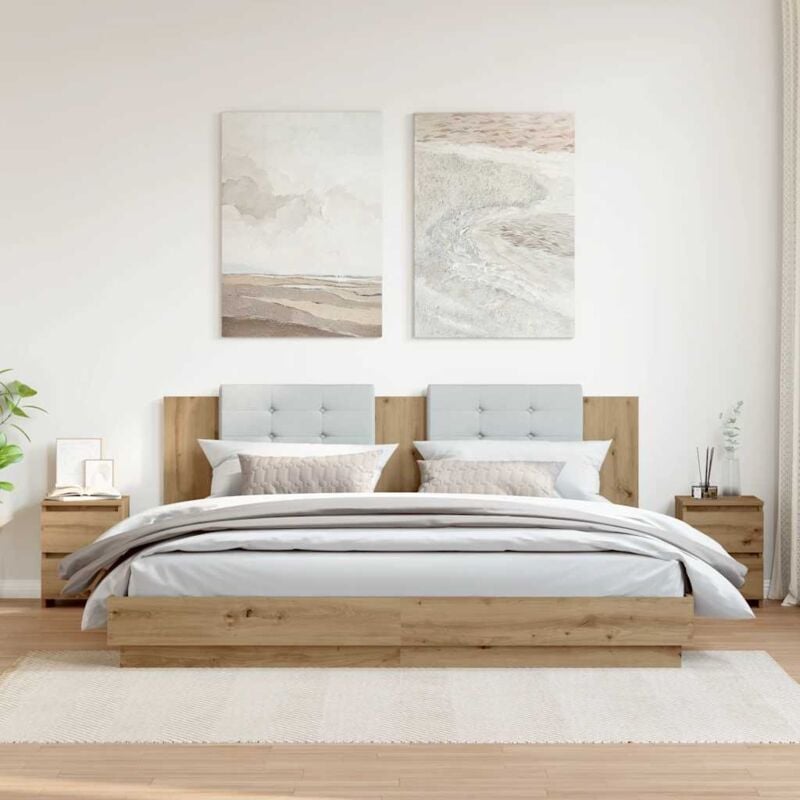 foto del prodotto vidaxl comodini 2pz rovere artigianale 30x30x40cm in legno multistrato
