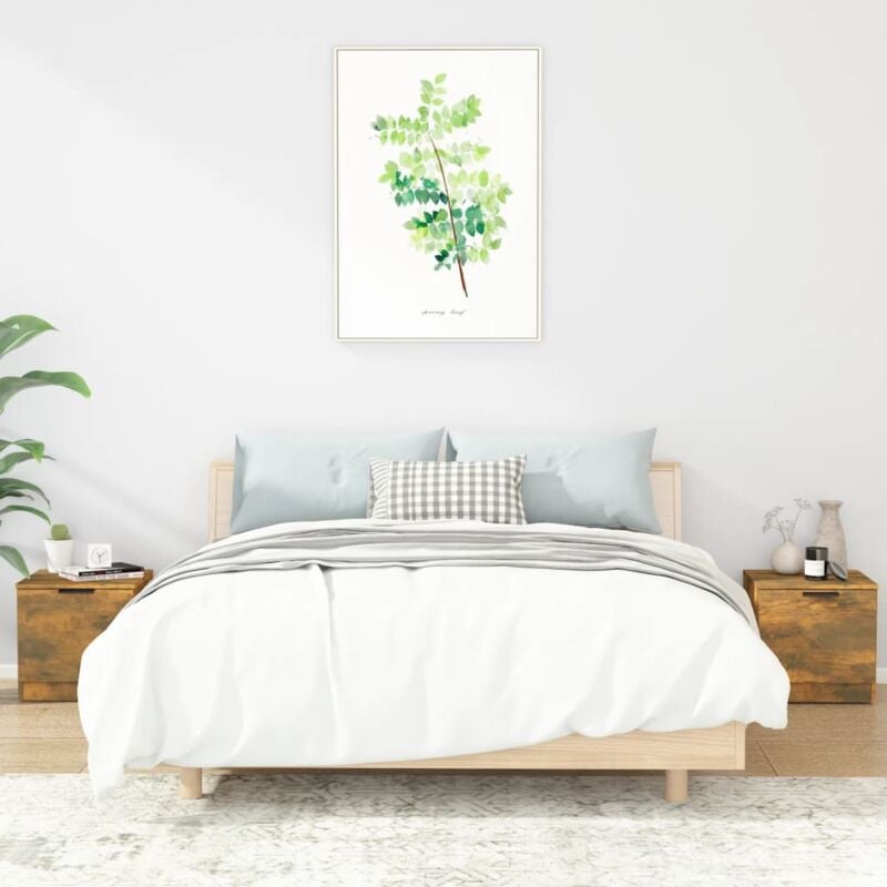 foto del prodotto vidaxl comodini 2pz rovere fumo 40x39x40 cm