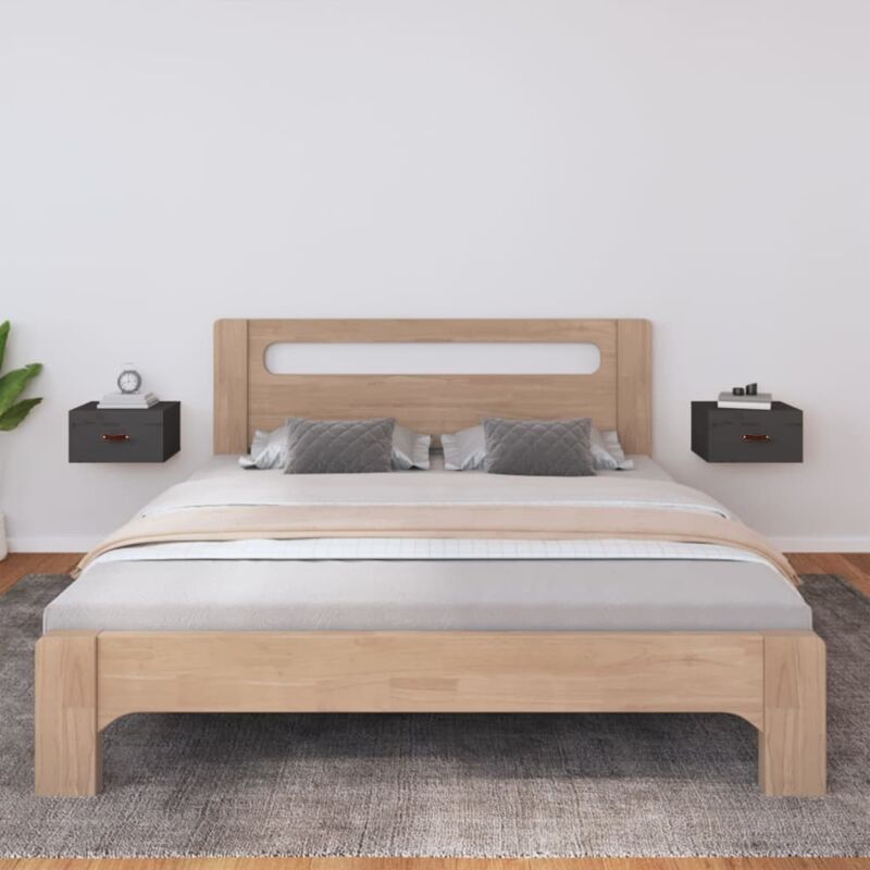 foto del prodotto vidaxl comodini a muro 2 pz grigi 40x29,5x22 cm