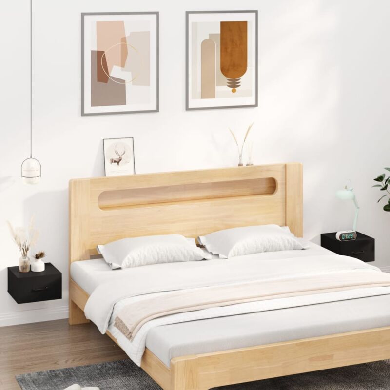 foto del prodotto vidaxl comodini a muro 2 pz neri 35x35x20 cm