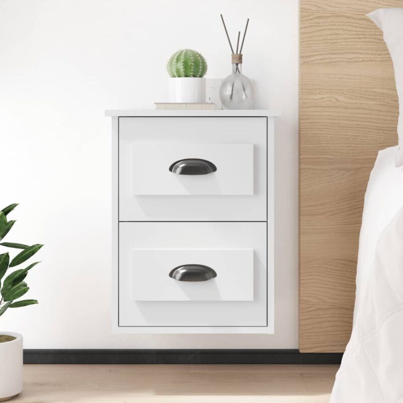 foto del prodotto vidaxl comodini a parete 2 pz bianchi 41,5x36x53 cm