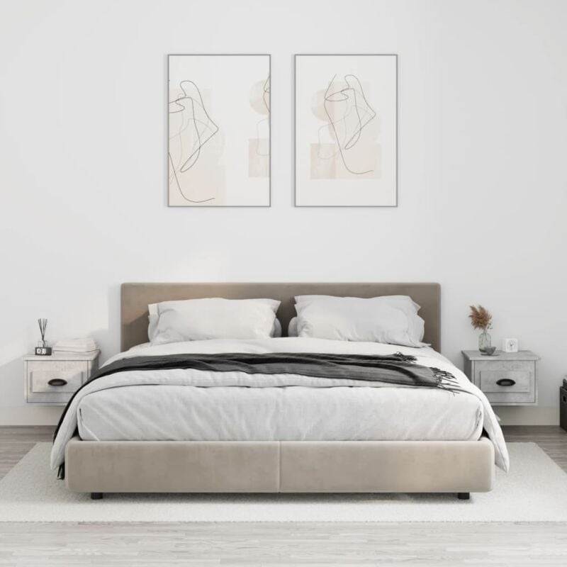 foto del prodotto vidaxl comodini a parete 2 pz grigio cemento 41,5x36x28 cm