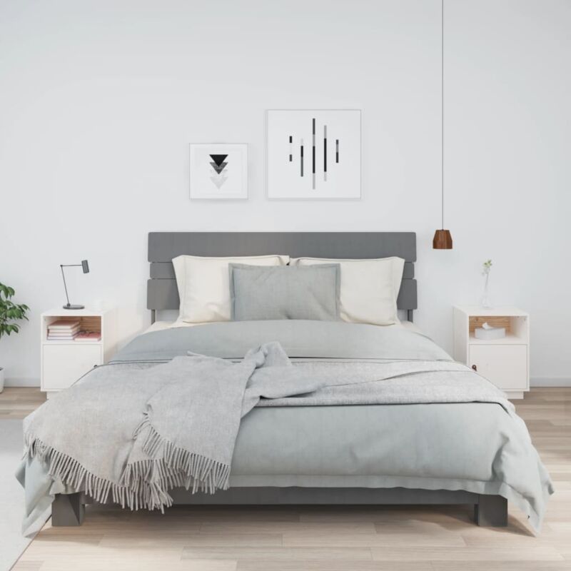 foto del prodotto vidaxl comodini bianchi 2 pz 40x34x55 cm in legno massello di pino 644593