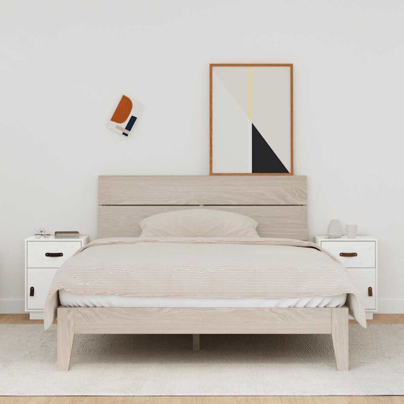 foto del prodotto vidaxl comodini bianchi 2 pz 40x34x55 cm in legno massello di pino