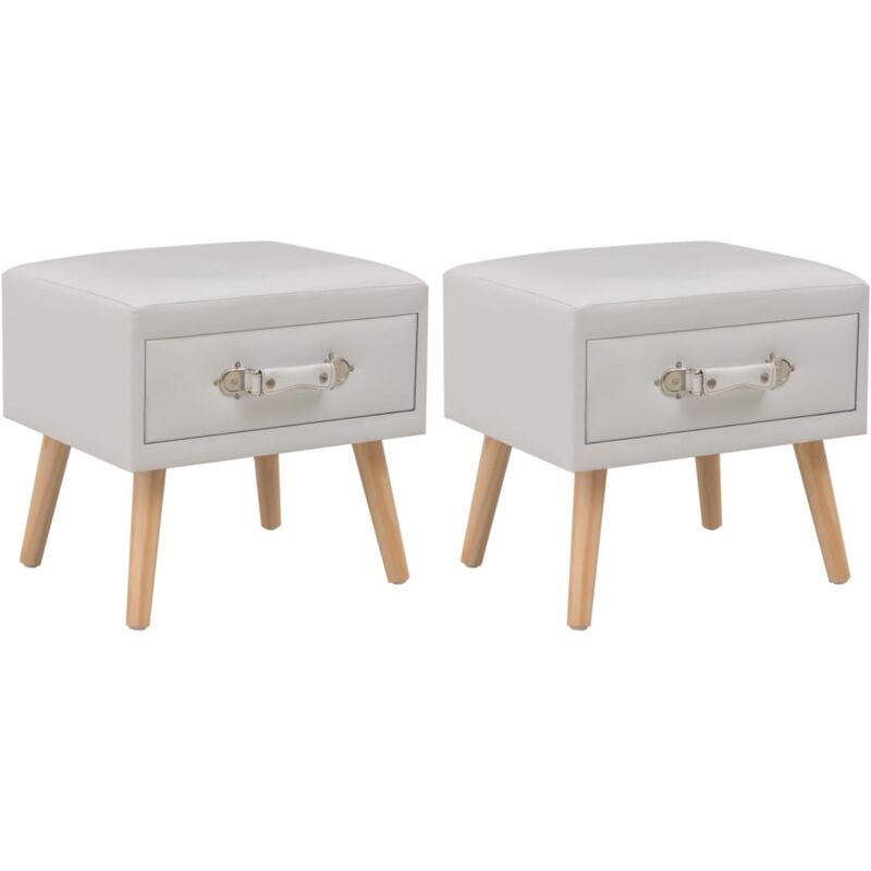 foto del prodotto vidaxl comodini bianchi 2 pz 40x35x40 cm in similpelle 110308