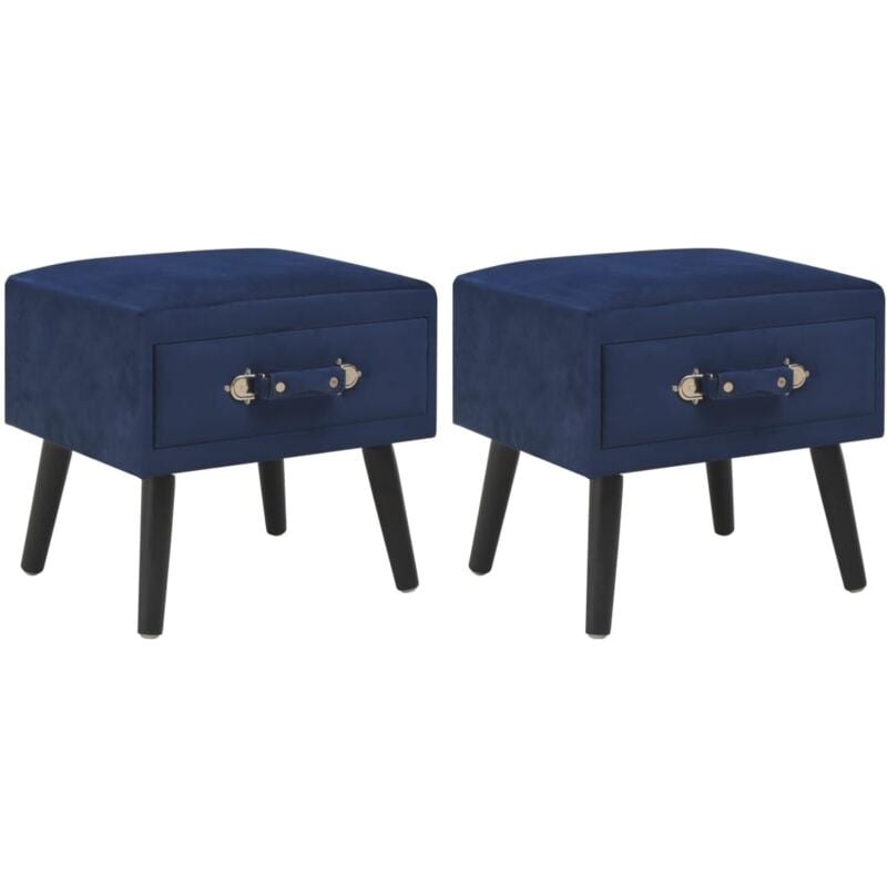 foto del prodotto vidaxl comodini blu 2 pz 40x35x40 cm in velluto 546118