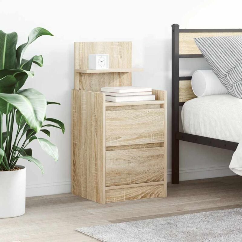 foto del prodotto vidaxl comodini con 2 cassetti 2 pz rovere sonoma 38x34x80 cm 404676