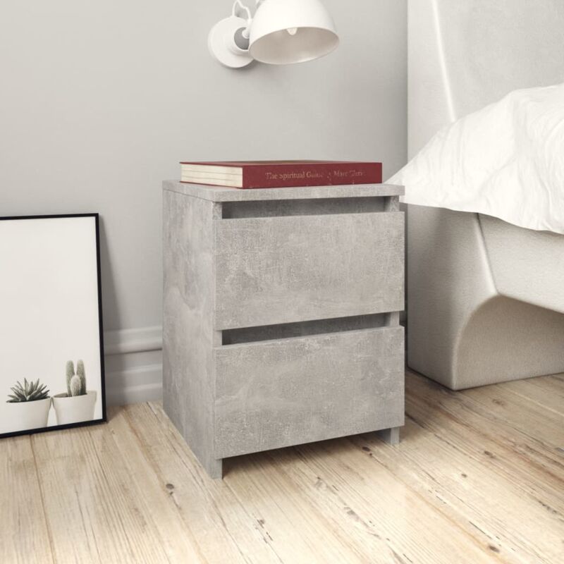 foto del prodotto vidaxl comodini con 2 cassetti scorrevoli 30x30x40 cm in legno design moderno vari colori colore grigio cemento