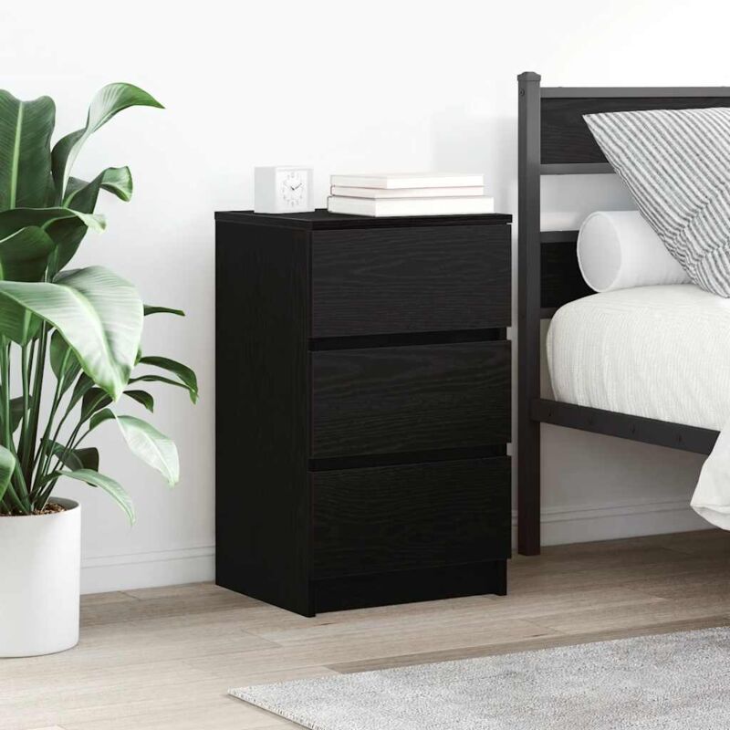 foto del prodotto vidaxl comodini con 3 cassetti 2 pz nero 39x35x65 cm