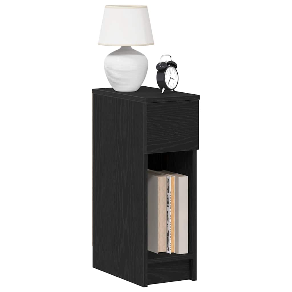 foto del prodotto vidaxl comodini con cassetto 2 pz rovere nero 20x36x60 cm