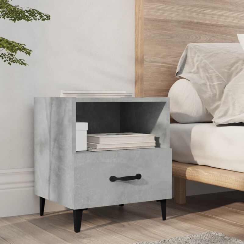 foto del prodotto vidaxl comodini design moderno con scomparto cassetto e gambe in metallo vari colori colore cemento