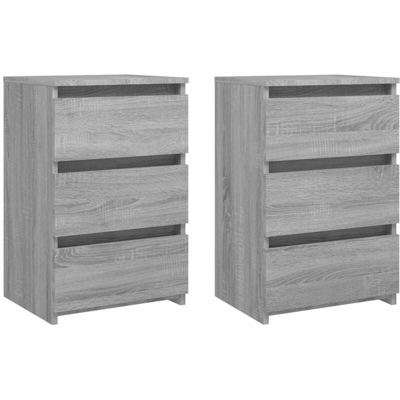 foto del prodotto vidaxl comodini grigio sonoma 2 pz 40x35x62,5 cm in legno multistrato