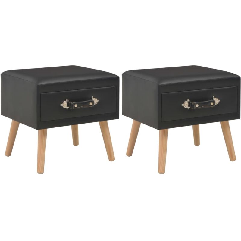 foto del prodotto vidaxl comodini neri 2 pz 40x35x40 cm in similpelle 604380