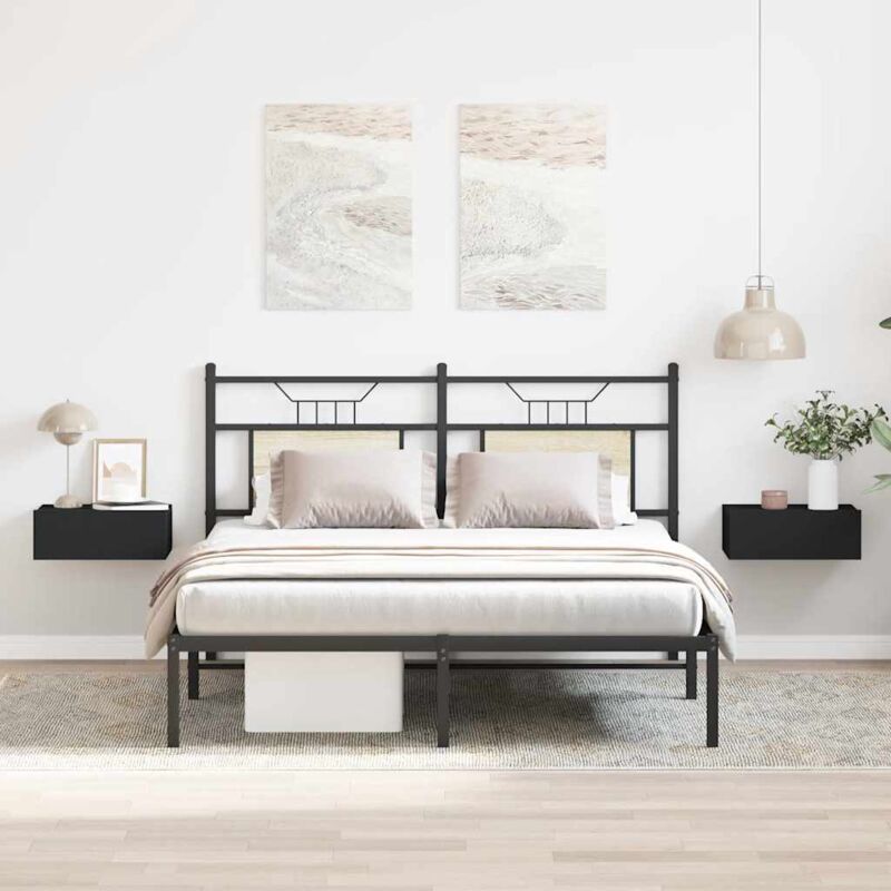 foto del prodotto vidaxl comodini pensili 2pz neri 40x30x15 cm in legno multistrato