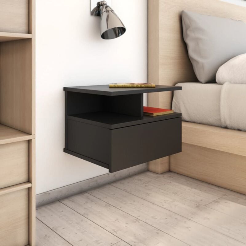foto del prodotto vidaxl comodini pensili 2pz neri 40x31x27 cm in legno multistrato