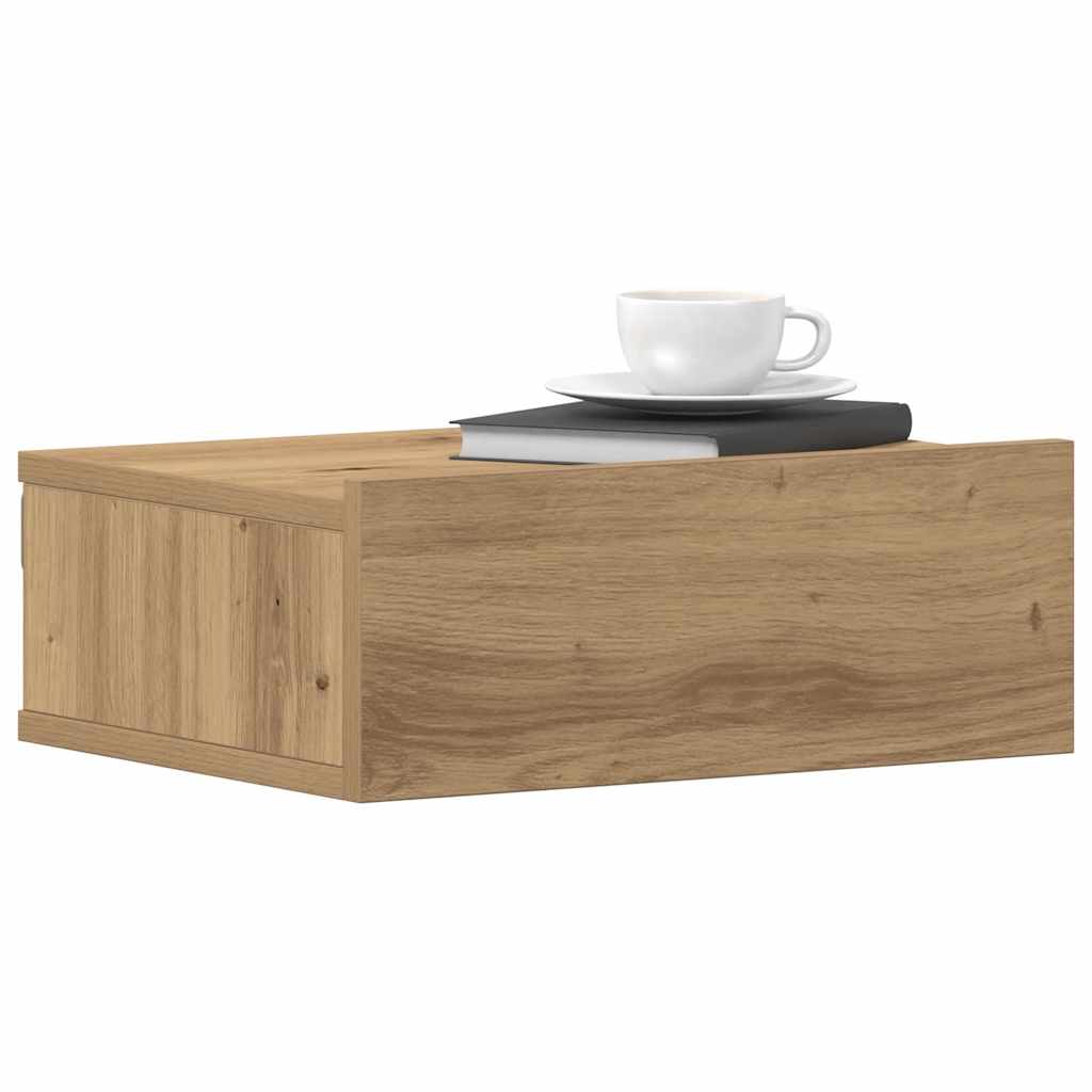foto del prodotto vidaxl comodini pensili 2pz rovere artigianale 40x30x15 cm truciolato