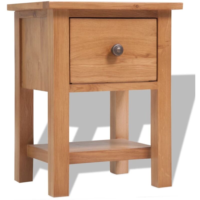 foto del prodotto vidaxl comodino 36x30x47 cm in legno massello di rovere 651682