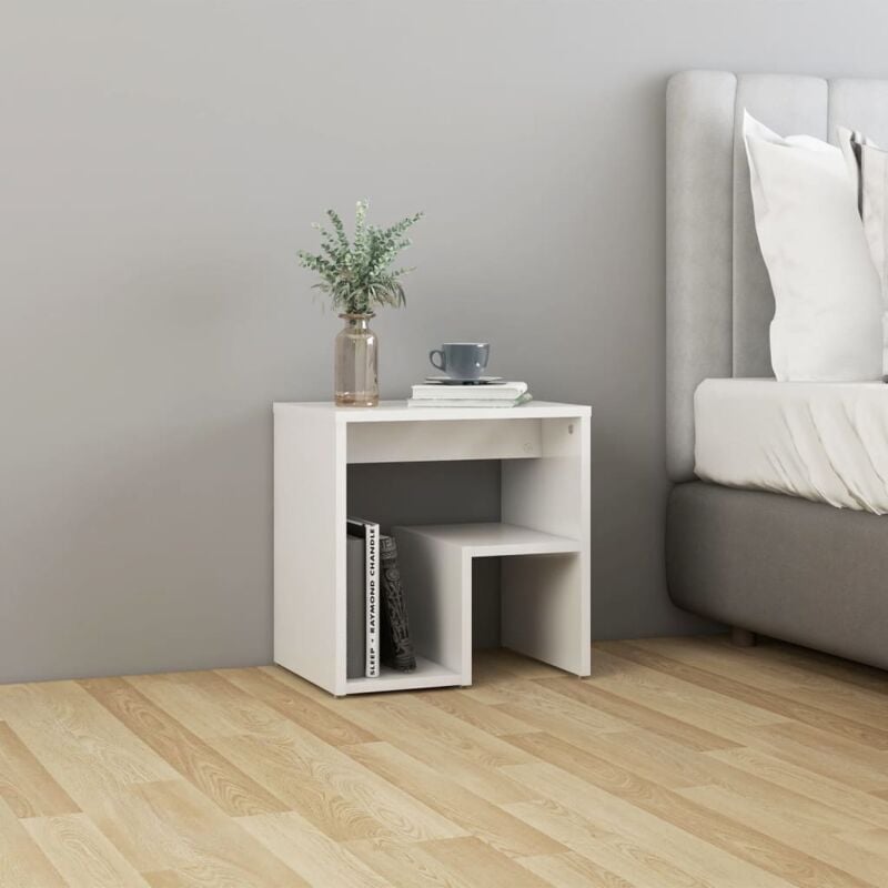 foto del prodotto vidaxl comodino 40x30x40cm in legno design elegante disponibile in vari colori colore bianco lucido