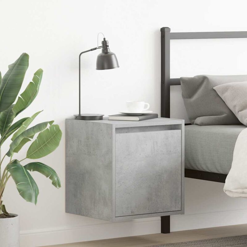 foto del prodotto vidaxl comodino a muro grigio cemento 38x34x40 cm