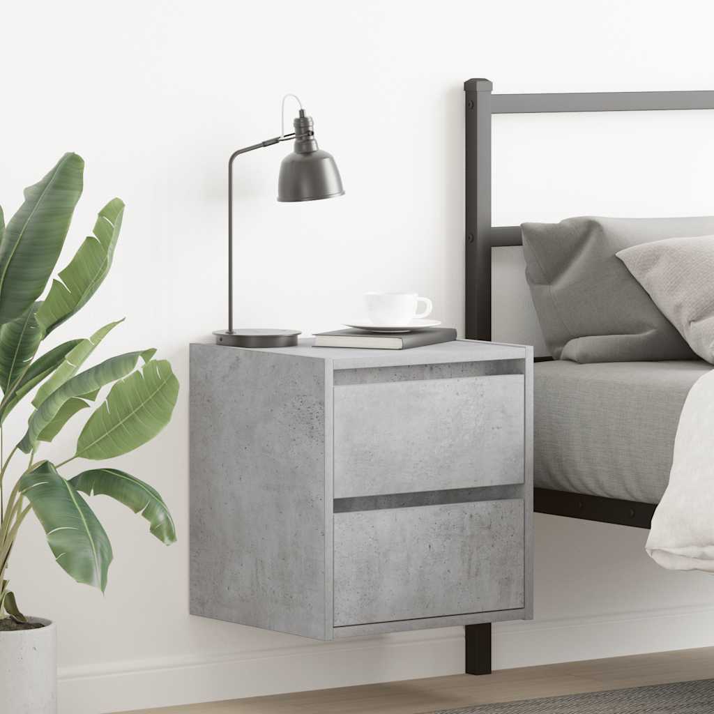 foto del prodotto vidaxl comodino a muro grigio cemento 38x34x40 cm