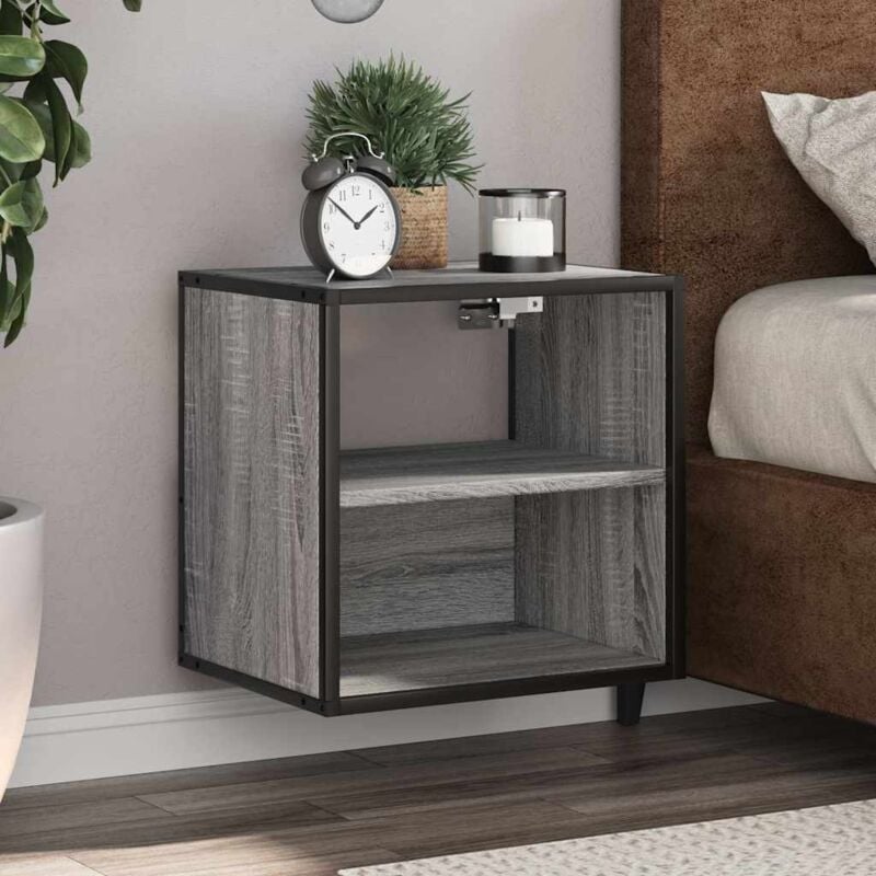 foto del prodotto vidaxl comodino a muro grigio sonoma 40x31x39,5 cm