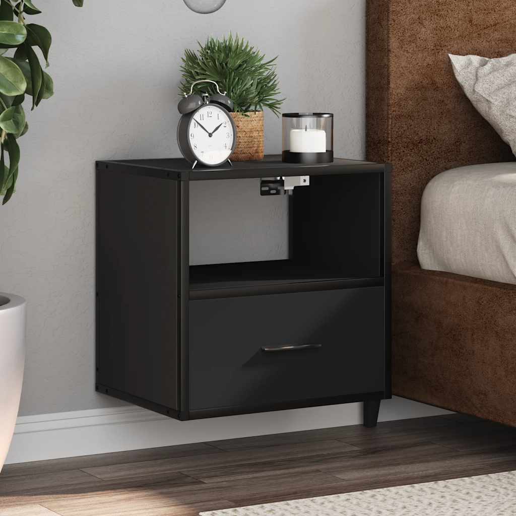foto del prodotto vidaxl comodino a muro nero 40x31x39,5 cm