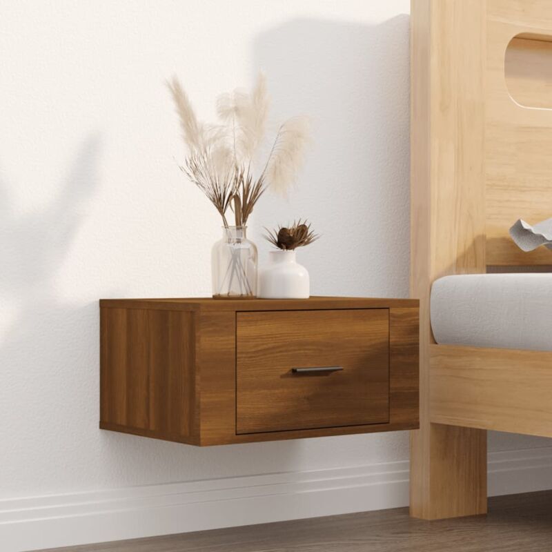 foto del prodotto vidaxl comodino a muro rovere marrone 50x36x25 cm