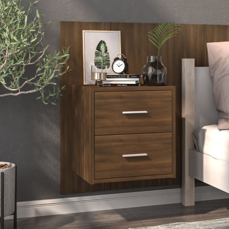 foto del prodotto vidaxl comodino a muro rovere marrone