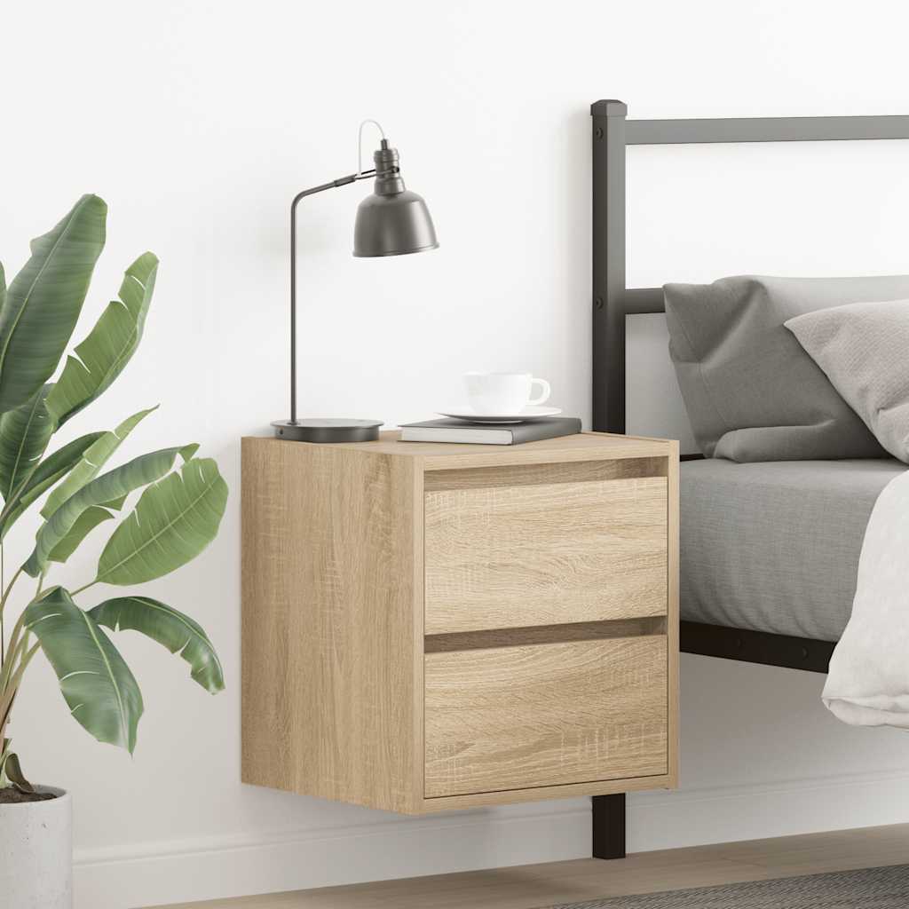 foto del prodotto vidaxl comodino a muro rovere sonoma 38x34x40 cm