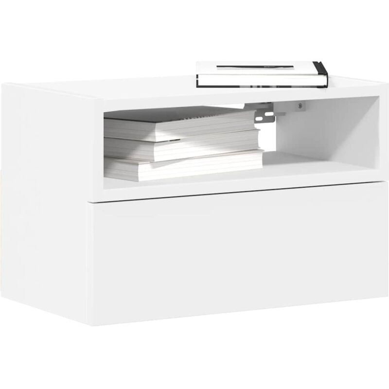 foto del prodotto vidaxl comodino a parete bianco 45x26x28,5 cm