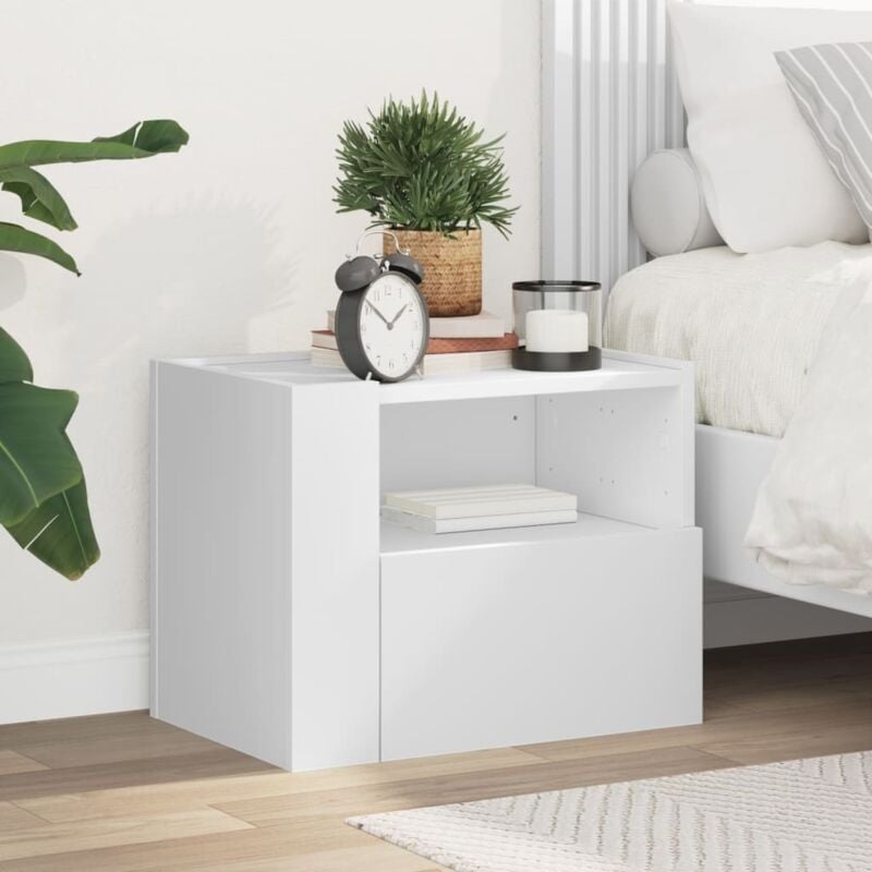 foto del prodotto vidaxl comodino a parete bianco 45x30x35 cm