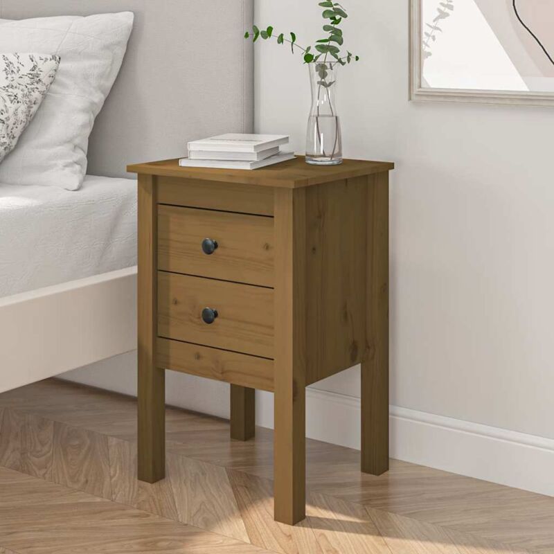 foto del prodotto vidaxl comodino ambra 40x35x61,5 cm in legno massello di pino