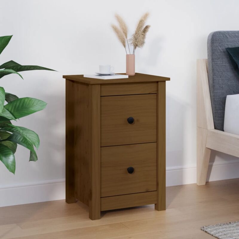foto del prodotto vidaxl comodino ambra 40x35x61,5 cm in legno massello di pino