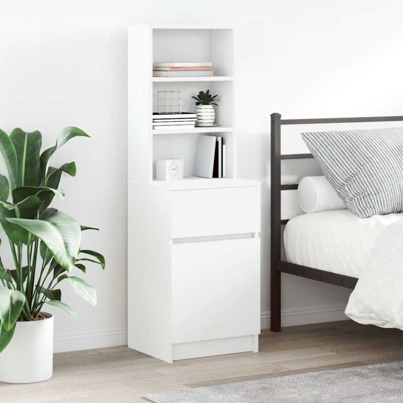foto del prodotto vidaxl comodino bianco 39x35x125 cm in legno multistrato