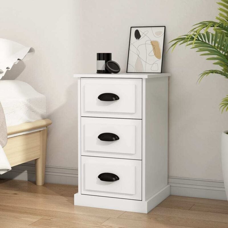 foto del prodotto vidaxl comodino bianco 39x39x67 cm in legno multistrato
