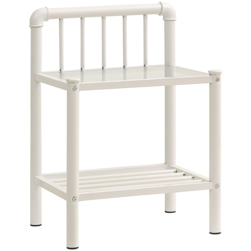 foto del prodotto vidaxl comodino bianco e trasparente 45x34,5x62,5 cm metallo e vetro