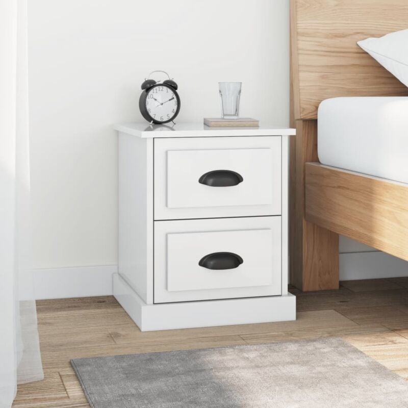foto del prodotto vidaxl comodino bianco lucido 39x39x47,5 cm in legno multistrato