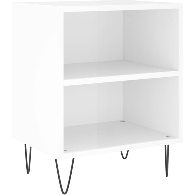 foto del prodotto vidaxl comodino bianco lucido 40x30x50 cm in legno multistrato